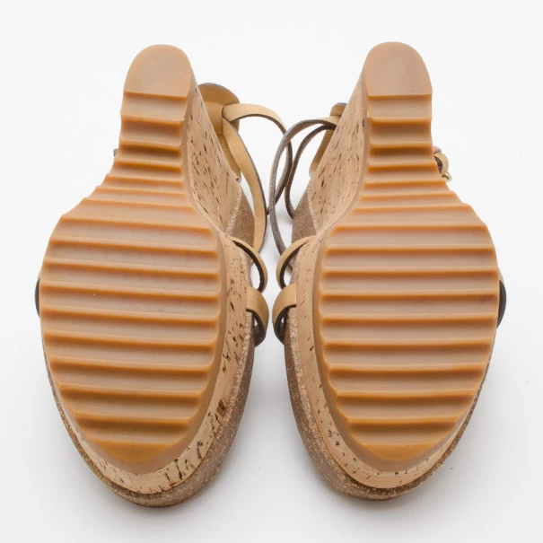 Stella McCartney Demetra Cork And Faux-Suede Wedges Size 37.5 For Women 7 Stella McCartney Demetra Cork And Faux-Suede Wedges Size 37.5 For Women - Image 5