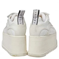 Stella McCartney White Faux Leather And Suede Eclypse Platform Sneakers Size 36.5 For Women -Stella McCartney Sales luxury women stella mccartney used shoes p368436 004