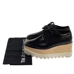 Stella McCartney Black Faux Leather Elyse Platform Derby Size 35 For Women 17 Stella McCartney Black Faux Leather Elyse Platform Derby Size 35 For Women -Stella McCartney Sales luxury women stella mccartney used shoes p368482 007