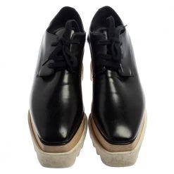 Stella McCartney Black Faux Leather Elyse Platform Derby Size 35 For Women 12 Stella McCartney Black Faux Leather Elyse Platform Derby Size 35 For Women -Stella McCartney Sales luxury women stella mccartney used shoes p368482 008