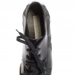 Stella McCartney Blue Faux Patent Leather And Glitter Elyse Star Platform Derby Sneakers Size 37 For Women -Stella McCartney Sales luxury women stella mccartney used shoes p371965 004