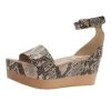 Stella McCartney Beige Faux Python Ankle Strap Wedges Size 40 For Women -Stella McCartney Sales luxury women stella mccartney used shoes p372 001
