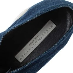 Stella McCartney Blue Denim Fabric Cork Platform Sneakers Size 38 For Women -Stella McCartney Sales luxury women stella mccartney used shoes p373079 001
