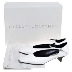 Stella McCartney White Faux Leather Percy Mary Jane Square Toe Pump Size 36 For Women -Stella McCartney Sales luxury women stella mccartney used shoes p373081 001