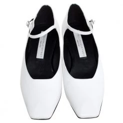 Stella McCartney White Faux Leather Percy Mary Jane Square Toe Pump Size 36 For Women -Stella McCartney Sales luxury women stella mccartney used shoes p373081 006