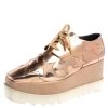 Stella McCartney Rose Gold Faux Patent Leather Elyse Star Platform Sneakers Size 38.5 For Women -Stella McCartney Sales luxury women stella mccartney used shoes p374593 003
