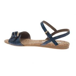 Stella McCartney Blue Faux Croc Linda Flat Sandals Size 41 For Women -Stella McCartney Sales luxury women stella mccartney used shoes p38718 003