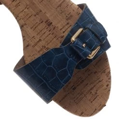 Stella McCartney Blue Faux Croc Linda Flat Sandals Size 41 For Women -Stella McCartney Sales luxury women stella mccartney used shoes p38718 008