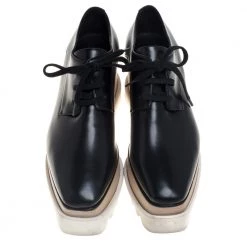 Stella McCartney Black Faux Leather Elyse Platform Sneakers Size 37 For Women -Stella McCartney Sales luxury women stella mccartney used shoes p389472 003