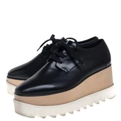 Stella McCartney Black Faux Leather Elyse Platform Sneakers Size 37 For Women -Stella McCartney Sales luxury women stella mccartney used shoes p389472 007