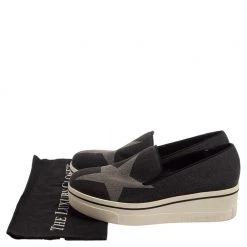 Stella McCartney Dark Grey Star Binx Canvas Platform Slip-On Sneaker Size 40 For Women -Stella McCartney Sales luxury women stella mccartney used shoes p393396 001