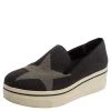 Stella McCartney Dark Grey Star Binx Canvas Platform Slip-On Sneaker Size 40 For Women -Stella McCartney Sales luxury women stella mccartney used shoes p393396 005