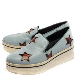 Stella McCartney Blue Faux Leather Binx Star Platform Slip On Sneakers Size 39 For Women -Stella McCartney Sales luxury women stella mccartney used shoes p393833 005