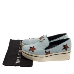 Stella McCartney Blue Faux Leather Binx Star Platform Slip On Sneakers Size 39 For Women -Stella McCartney Sales luxury women stella mccartney used shoes p393833 007