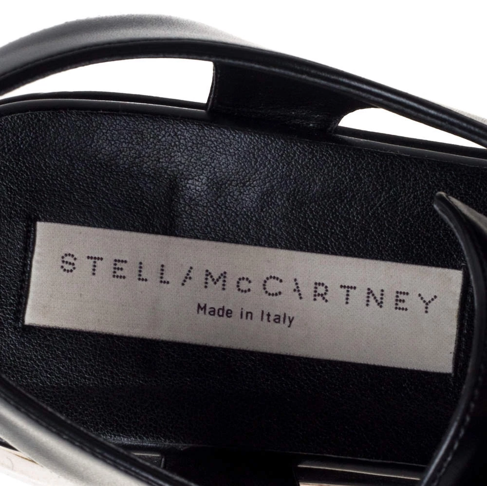 Stella McCartney Black Faux Leather Elyse Cut Out Derby Sneakers Size 39 For Women 9 Stella McCartney Black Faux Leather Elyse Cut Out Derby Sneakers Size 39 For Women - Image 7