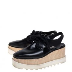 Stella McCartney Black Faux Leather Elyse Cut Out Derby Sneakers Size 39 For Women 13 Stella McCartney Black Faux Leather Elyse Cut Out Derby Sneakers Size 39 For Women -Stella McCartney Sales luxury women stella mccartney used shoes p396235 007