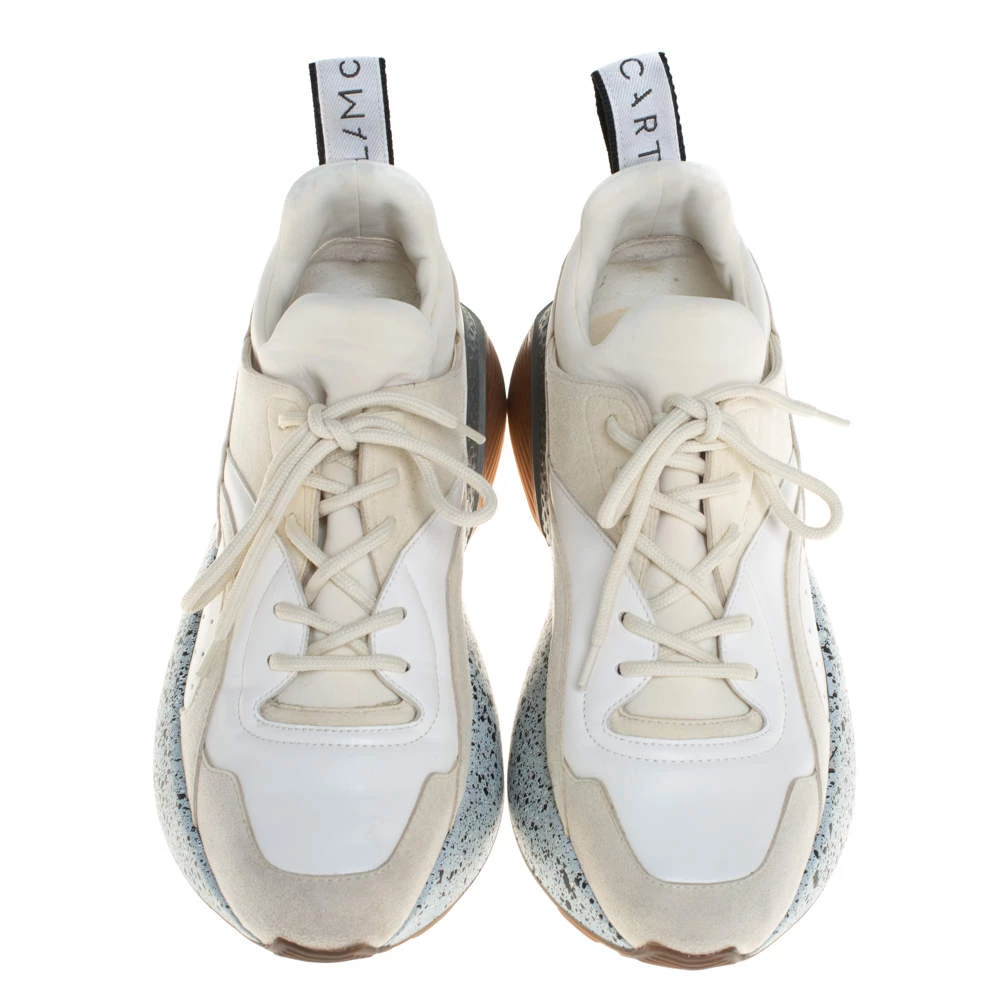 Stella McCartney White/Beige Faux Leather And Suede Eclypse Chunky Sneakers Size 39 For Women 5 Stella McCartney White/Beige Faux Leather And Suede Eclypse Chunky Sneakers Size 39 For Women - Image 3
