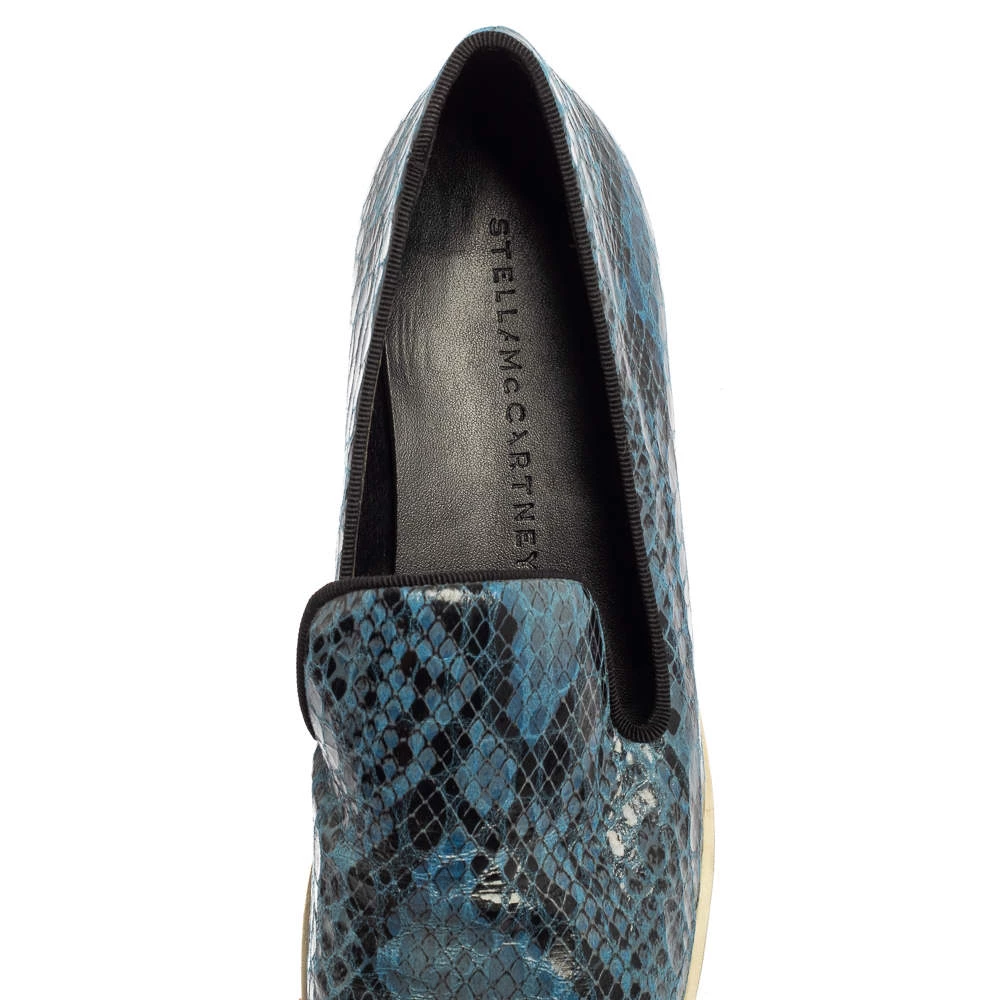 Stella McCartney Blue Python Embossed Leather Binx Platform Sneakers Size 39 For Women 9 Stella McCartney Blue Python Embossed Leather Binx Platform Sneakers Size 39 For Women - Image 7