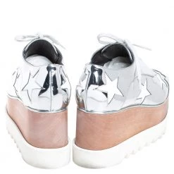 Stella McCartney Metallic Silver Faux Leather Elyse Star Platform Derby Size 38 For Women -Stella McCartney Sales luxury women stella mccartney used shoes p405313 006