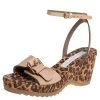 Stella McCartney Beige Faux Patent Leather Linda Leopard Print Cork Wedge Sandals Size 36 For Women 2 Stella McCartney Beige Faux Patent Leather Linda Leopard Print Cork Wedge Sandals Size 36 For Women -Stella McCartney Sales luxury women stella mccartney used shoes p406329 006