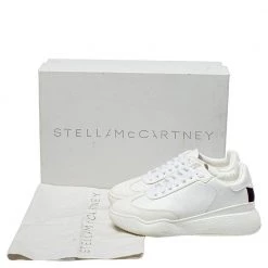 Stella McCartney White Faux Leather Lace Up Sneakers Size 37 For Women -Stella McCartney Sales luxury women stella mccartney used shoes p407403 008