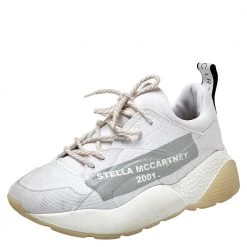 Stella McCartney White Fabric Eclypse Low Top Sneakers Size 40 For Women