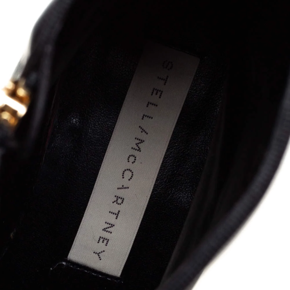 Stella McCartney Black Faux Leather Zip Booties Size 37.5 For Women 9 Stella McCartney Black Faux Leather Zip Booties Size 37.5 For Women - Image 7