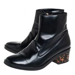 Stella McCartney Black Faux Leather Zip Booties Size 37.5 For Women 13 Stella McCartney Black Faux Leather Zip Booties Size 37.5 For Women -Stella McCartney Sales luxury women stella mccartney used shoes p408392 007