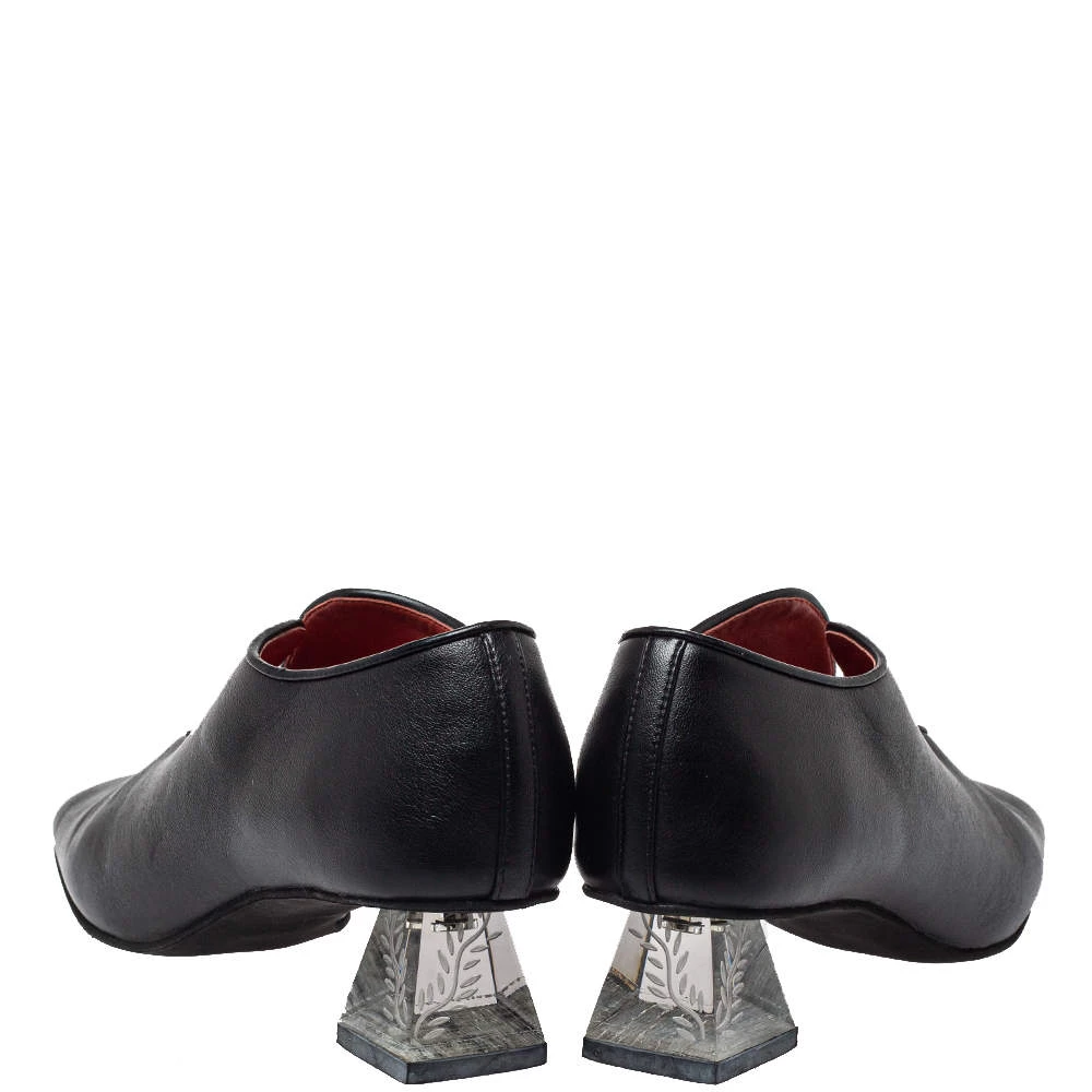 Stella McCartney Black Faux Leather Block Heel Pumps Size 39 For Women 7 Stella McCartney Black Faux Leather Block Heel Pumps Size 39 For Women - Image 5