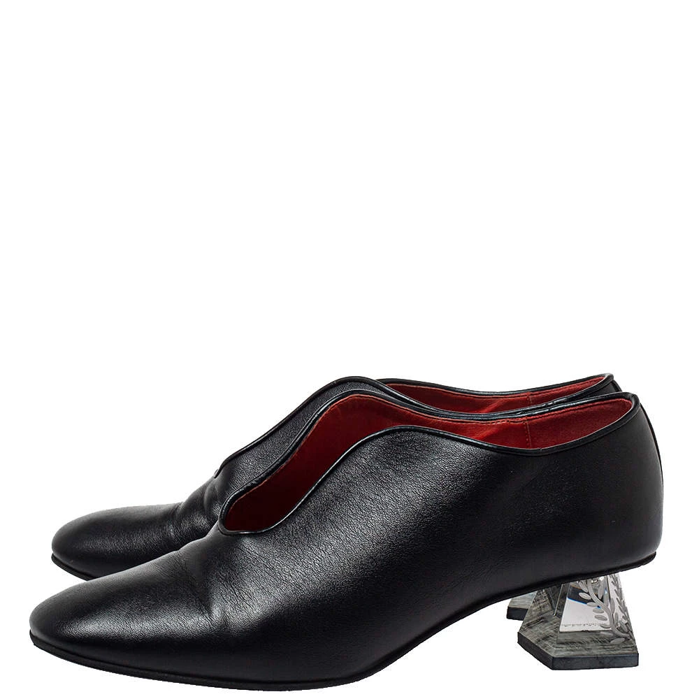 Stella McCartney Black Faux Leather Block Heel Pumps Size 39 For Women 6 Stella McCartney Black Faux Leather Block Heel Pumps Size 39 For Women - Image 4