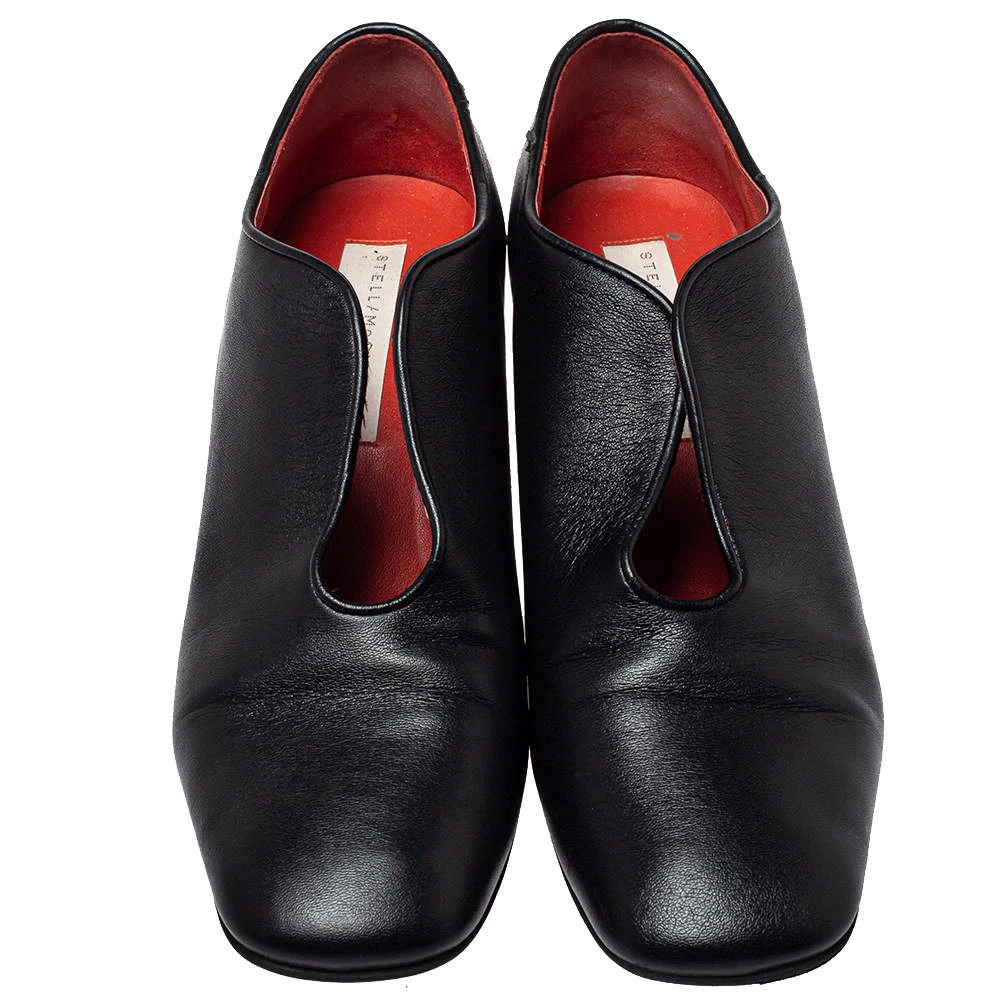 Stella McCartney Black Faux Leather Block Heel Pumps Size 39 For Women 5 Stella McCartney Black Faux Leather Block Heel Pumps Size 39 For Women - Image 3