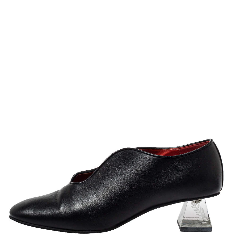 Stella McCartney Black Faux Leather Block Heel Pumps Size 39 For Women 4 Stella McCartney Black Faux Leather Block Heel Pumps Size 39 For Women - Image 2