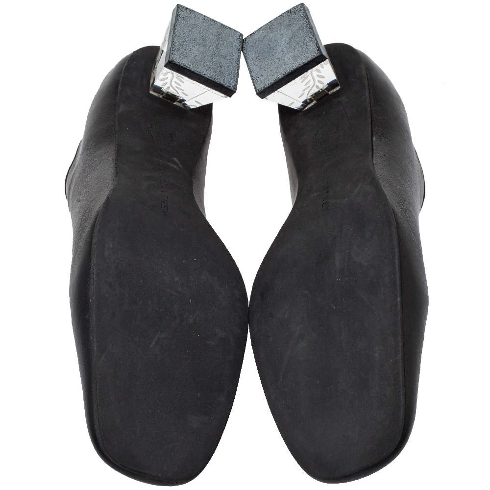 Stella McCartney Black Faux Leather Block Heel Pumps Size 39 For Women 8 Stella McCartney Black Faux Leather Block Heel Pumps Size 39 For Women - Image 6