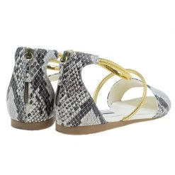 Stella McCartney Faux Python Chain Detail Flat Sandals Size 38.5 For Women -Stella McCartney Sales luxury women stella mccartney used shoes p41280 005
