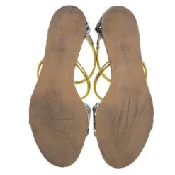 Stella McCartney Faux Python Chain Detail Flat Sandals Size 38.5 For Women -Stella McCartney Sales luxury women stella mccartney used shoes p41280 007