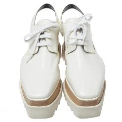 Stella McCartney White Leather Elyse Cutout Platform Derby Size 37 For Women 12 Stella McCartney White Leather Elyse Cutout Platform Derby Size 37 For Women -Stella McCartney Sales luxury women stella mccartney used shoes p413091 002