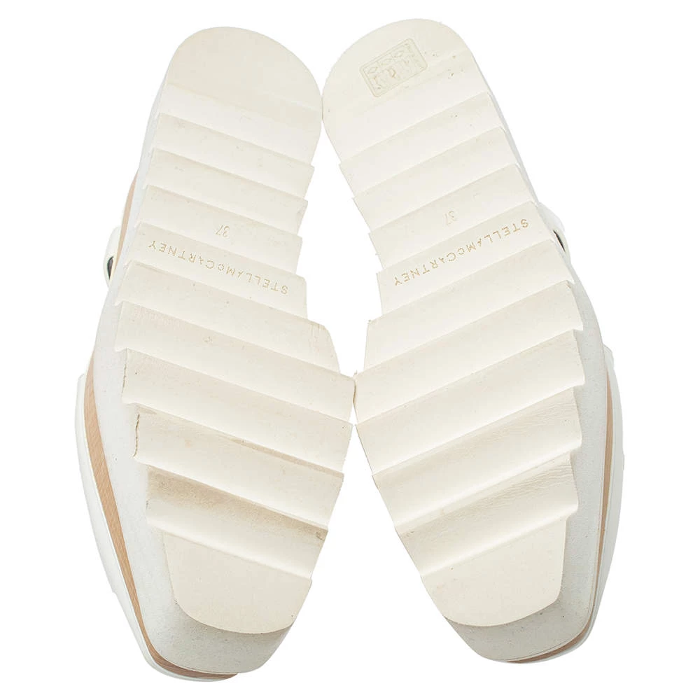 Stella McCartney White Leather Elyse Cutout Platform Derby Size 37 For Women 8 Stella McCartney White Leather Elyse Cutout Platform Derby Size 37 For Women - Image 6