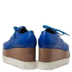 Stella McCartney Blue Faux Leather Platform Derby Size 38 For Women -Stella McCartney Sales luxury women stella mccartney used shoes p413106 002