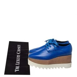 Stella McCartney Blue Faux Leather Platform Derby Size 38 For Women -Stella McCartney Sales luxury women stella mccartney used shoes p413106 1617617847 009