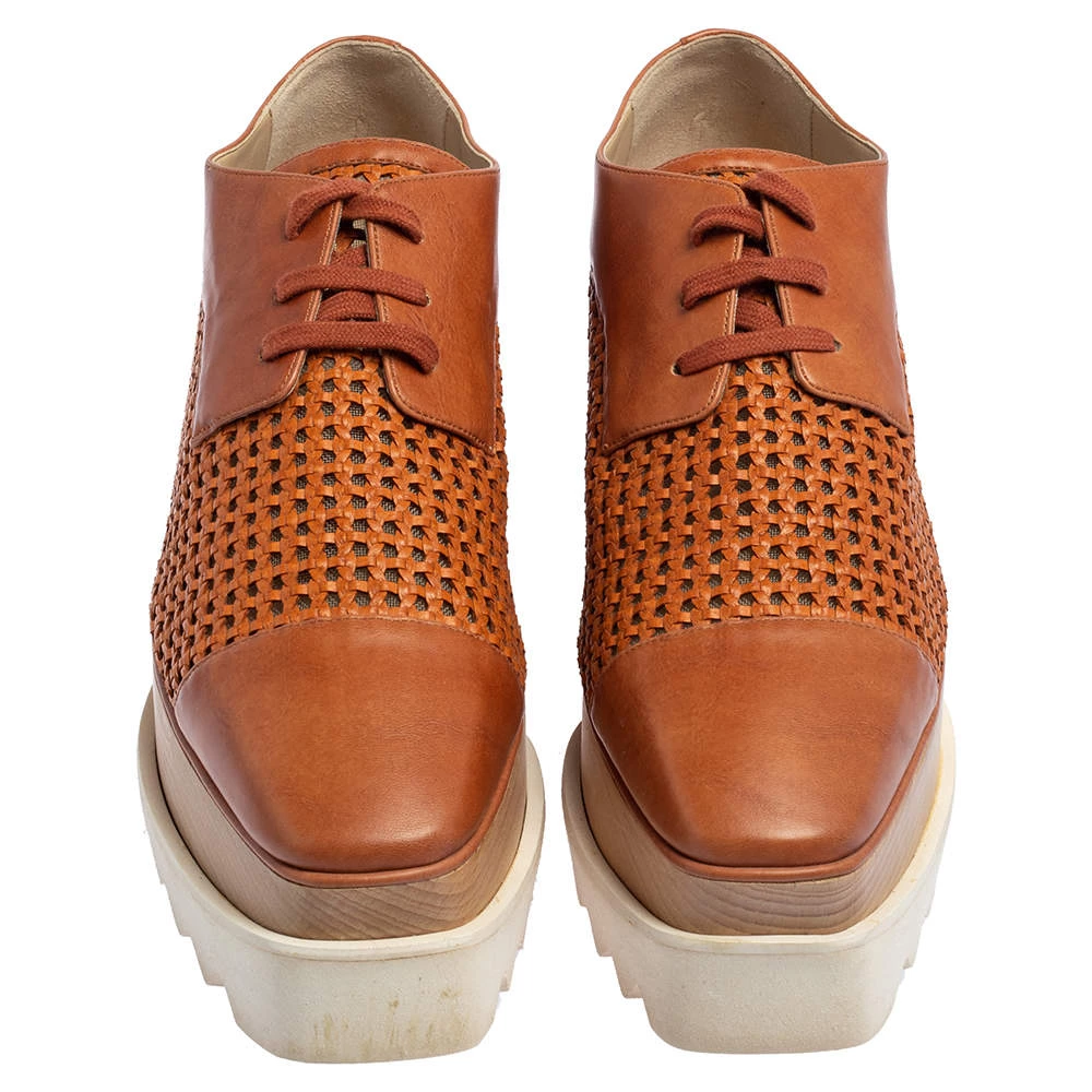 Stella McCartney Brown Faux Cut Out Leather Elyse Platform Derby Size 37 For Women 5 Stella McCartney Brown Faux Cut Out Leather Elyse Platform Derby Size 37 For Women - Image 3