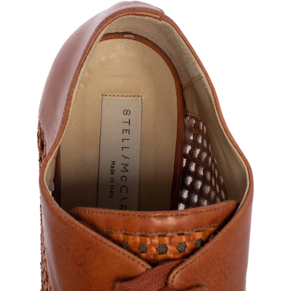 Stella McCartney Brown Faux Cut Out Leather Elyse Platform Derby Size 37 For Women 9 Stella McCartney Brown Faux Cut Out Leather Elyse Platform Derby Size 37 For Women - Image 7