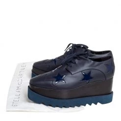 Stella McCartney Navy Blue Faux Leather Elyse Star Platform Derby Size 39 For Women -Stella McCartney Sales luxury women stella mccartney used shoes p413253 001