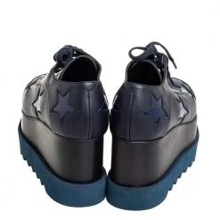 Stella McCartney Navy Blue Faux Leather Elyse Star Platform Derby Size 39 For Women -Stella McCartney Sales luxury women stella mccartney used shoes p413253 003