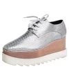 Stella McCartney Silver Python Embossed Leather Elyse Platform Derby Size 38 For Women 1 Stella McCartney Silver Python Embossed Leather Elyse Platform Derby Size 38 For Women -Stella McCartney Sales luxury women stella mccartney used shoes p413270 002