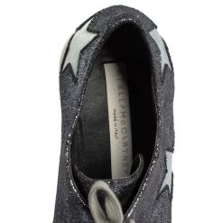 Stella McCartney Metallic Grey Faux Glitter Suede Elyse Star Platform Derby Size 36 For Women -Stella McCartney Sales luxury women stella mccartney used shoes p423777 007