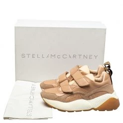Stella McCartney Beige Faux Leather Eclypse Velcro Low Top Sneakers Size 39 For Women -Stella McCartney Sales luxury women stella mccartney used shoes p425035 008