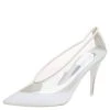 Stella McCartney White Faux Leather And PVC Pointed Toe Pumps Size 36.5 For Women -Stella McCartney Sales luxury women stella mccartney used shoes p426381 1619680419 004