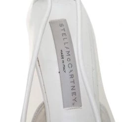 Stella McCartney White Faux Leather And PVC Pointed Toe Pumps Size 36.5 For Women -Stella McCartney Sales luxury women stella mccartney used shoes p426381 1619680423 005