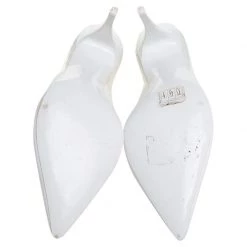 Stella McCartney White Faux Leather And PVC Pointed Toe Pumps Size 36.5 For Women -Stella McCartney Sales luxury women stella mccartney used shoes p426381 1619680437 008