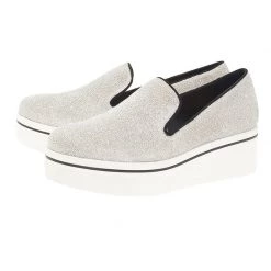 Stella McCartney Silver Glitter Binx Platform Slip On Skate Shoes Size 39 For Women -Stella McCartney Sales luxury women stella mccartney used shoes p42947 004